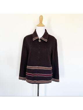 St. John Sport brown zip knit Jacket